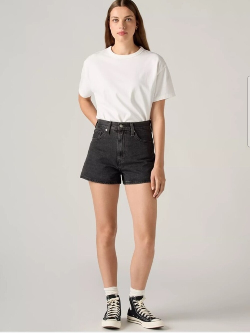 Levi's Black High Waisted Mom Shorts Size 30